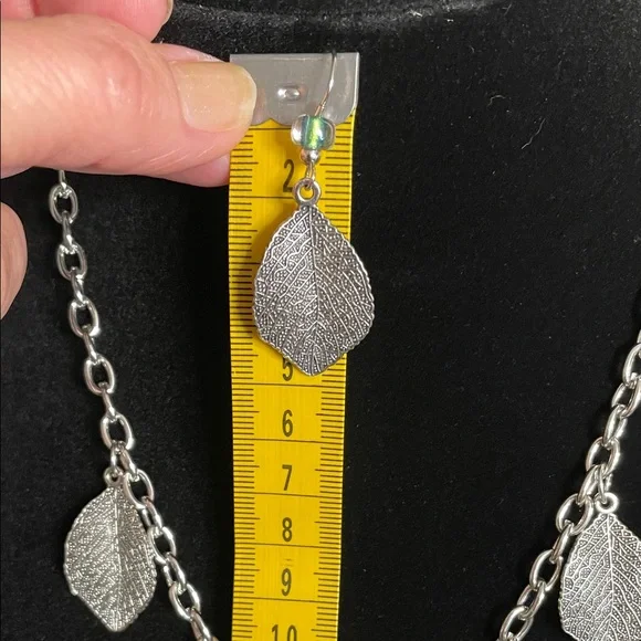 Clay Pendant Necklace & Earring Set OOAK Handmade - Picture 8 of 8